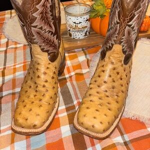 Tony Lama Brown and Tan Cowboy Boots
